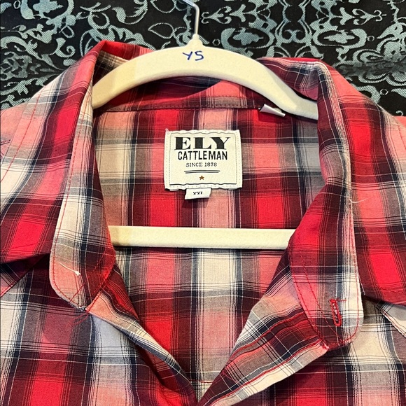 Ely Cattleman Red and White Plaid Men's Shirt - Picture 7 of 9